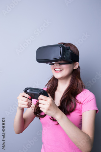woman playing games with vr