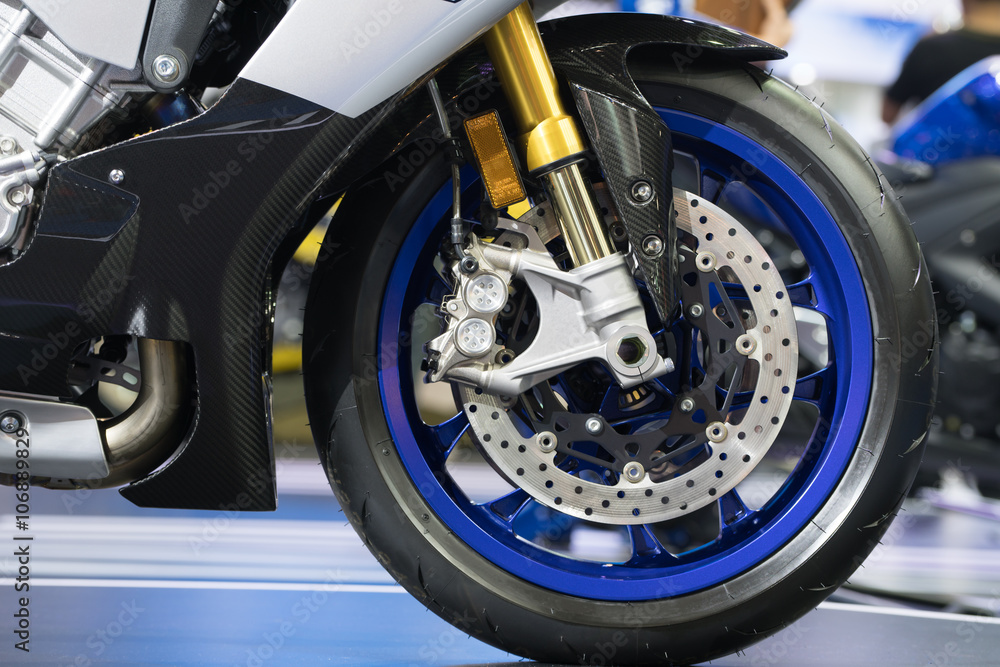 Disc brake of modern motorcycle's front wheel Disc brake of modern motorcycle's front wheel