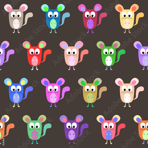 Bright cartoon chinchilla for your design. Seamless pattern