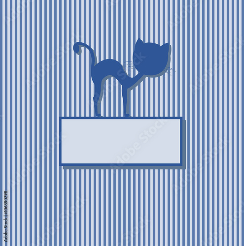 Striped cover with a cat for your design