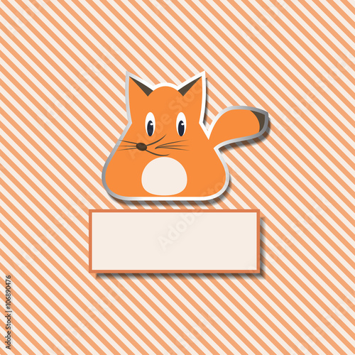 Striped cover with a fox for your design
