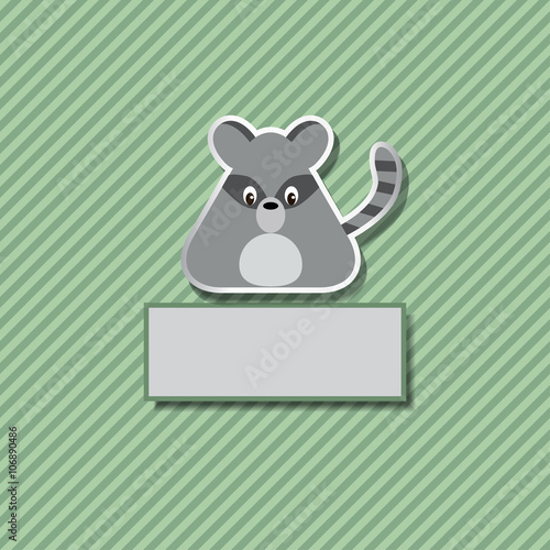 Striped cover with a raccoon for your design