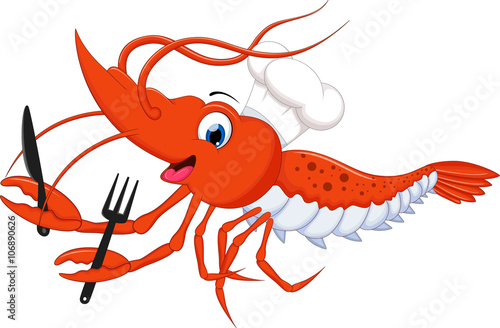 Cartoon chef shrimp