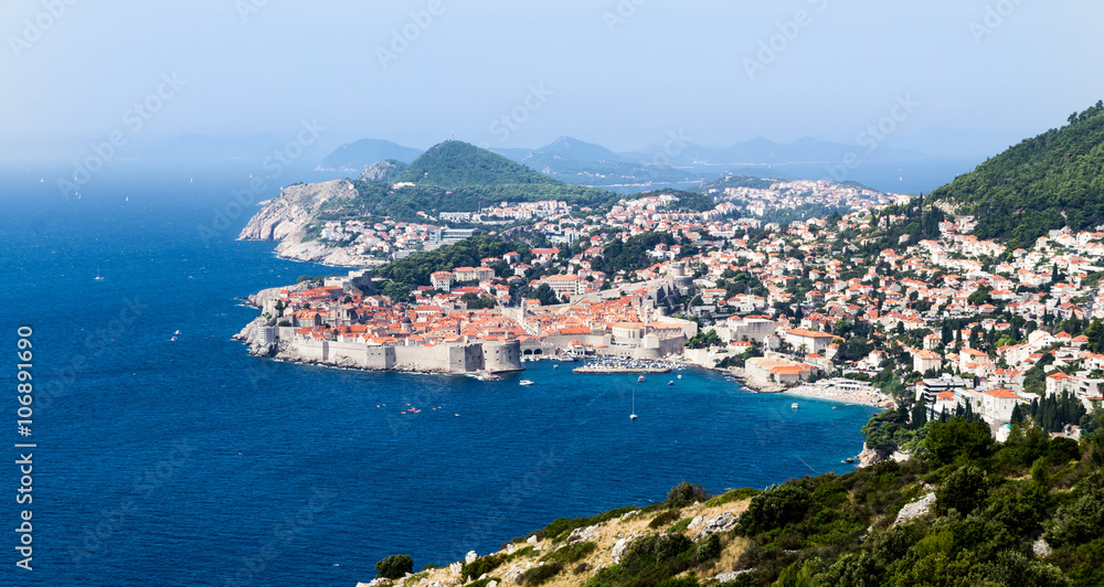 Cityscape panorama of Dubrovnik a UNESCO World Heritage site