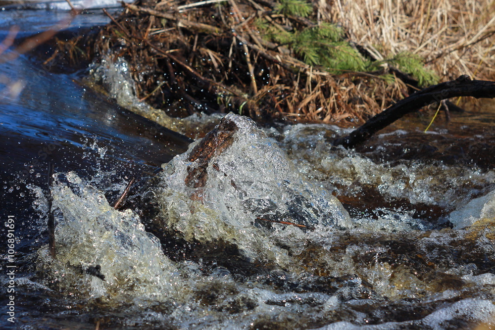 Водопад на бобровой плотине Водопад на бобровой плотине