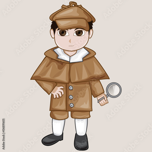 boy detective vector