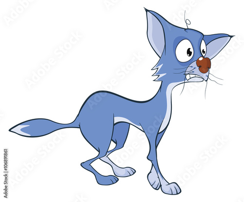 Illustration of Cute Cat. Cartoon Character
