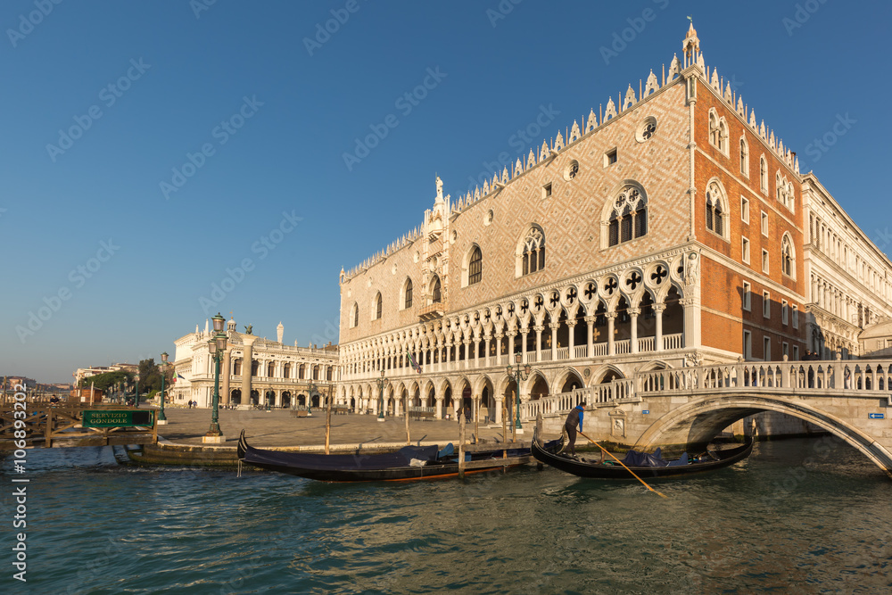 Doge's Palace and Gondola in Venice