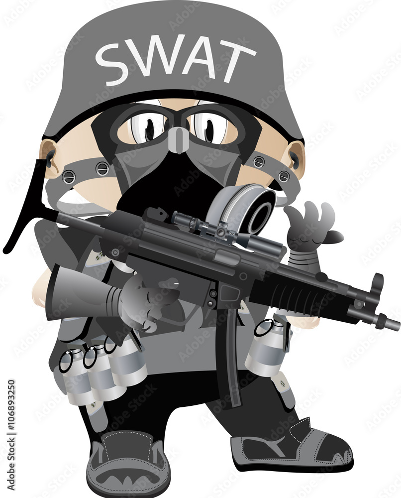 Naklejka premium vector kid swat