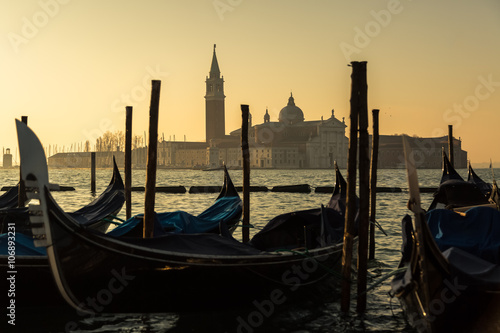 Gondolas and Church of San Giorgio Maggiore in Venice © Jon Ingall