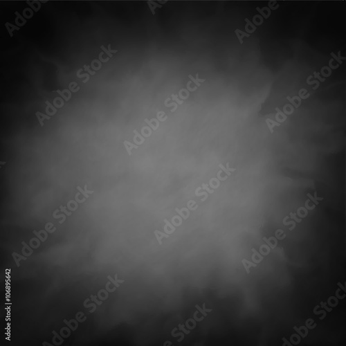 black vector background texture with smoky cloudy white or gray center with dark vignette border