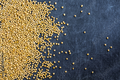 Mustard seeds and copy space