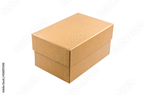 Foto present cardboard box isolated on white background