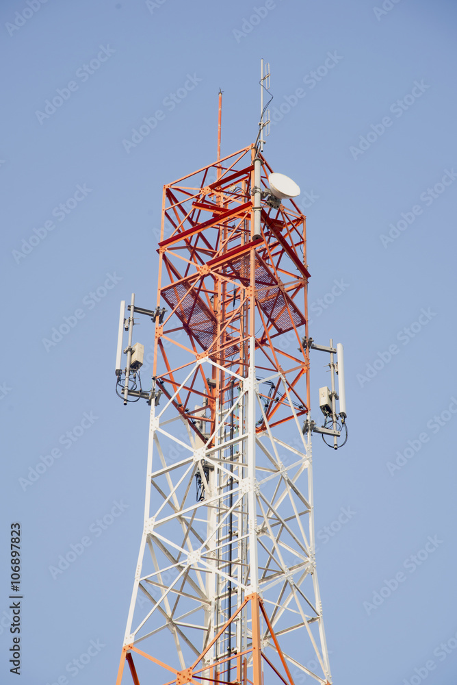 telecom tower and blue sky telecom tower and blue sky