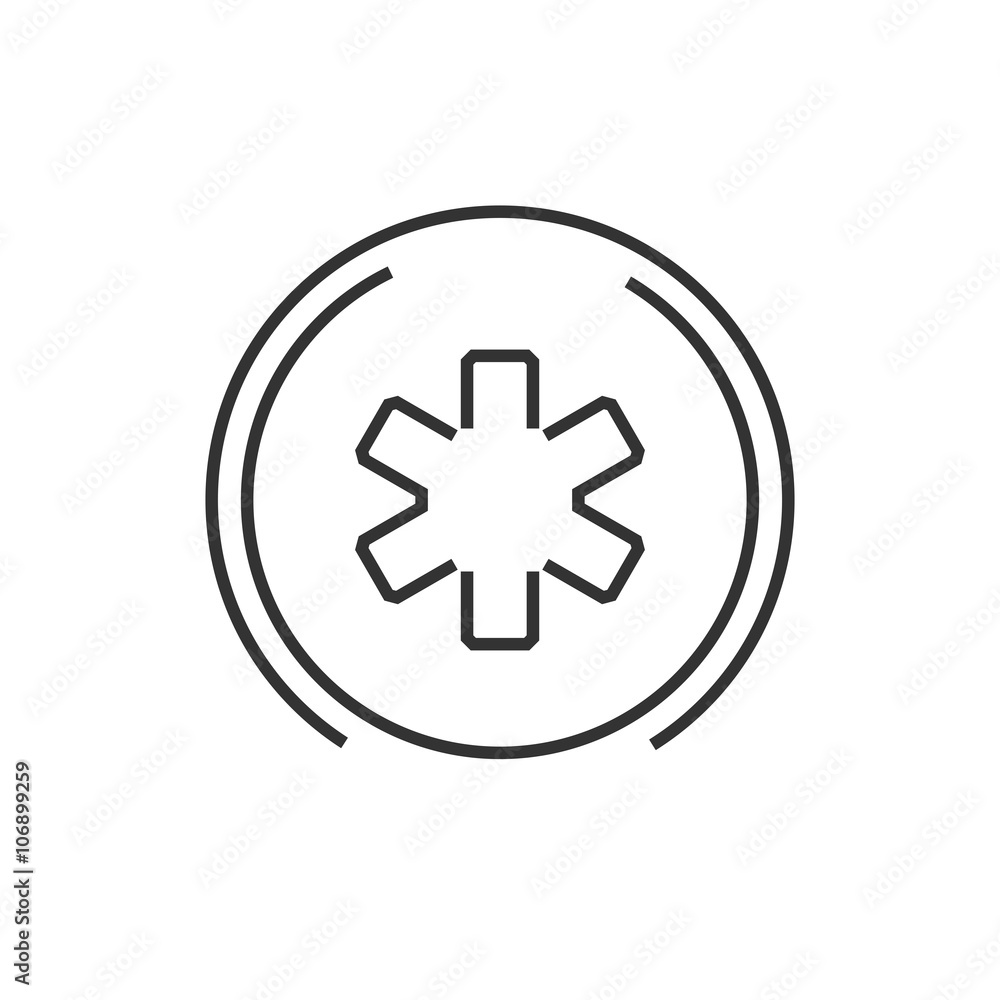line icon ambulance symbols on Circle label line icon ambulance symbols on Circle label