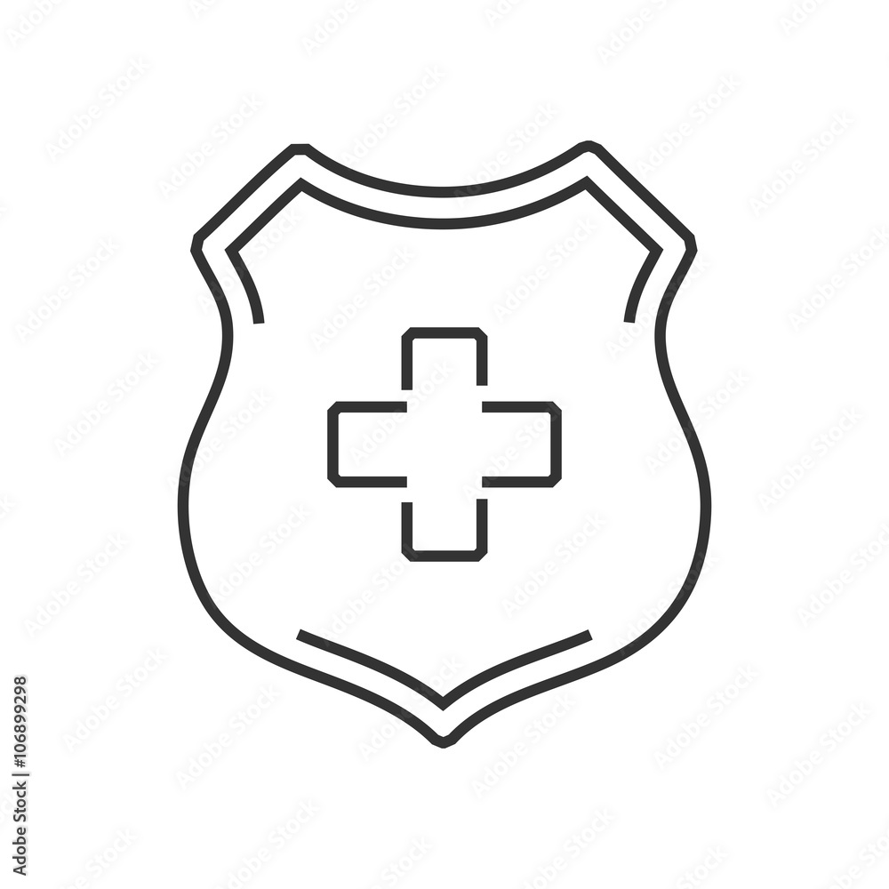 Obraz premium line icon ambulance symbols on Shield label