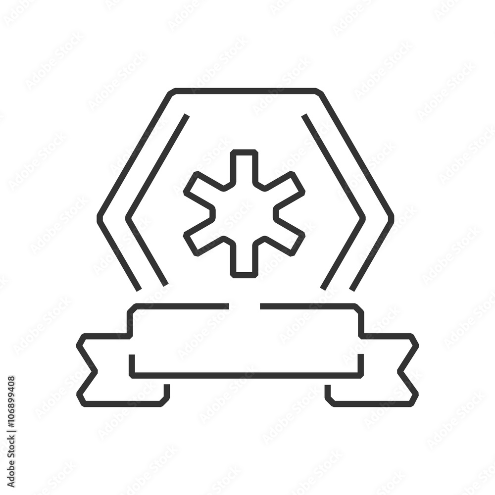 Obraz premium line icon ambulance symbols on Hexagon label design