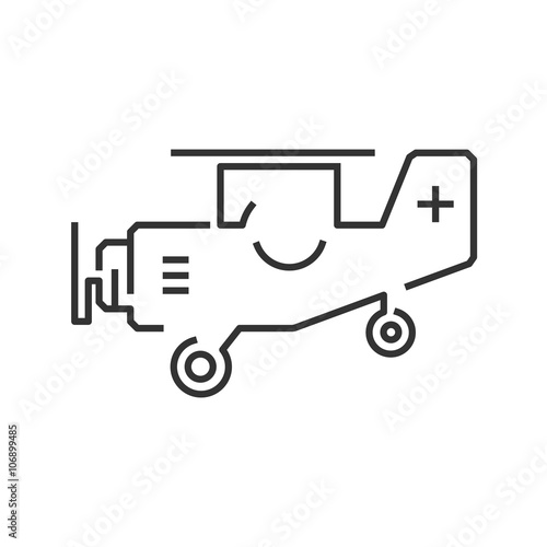 line icon ambulance small plane icon
