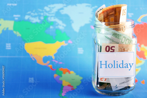 Savings for trip in glass b...