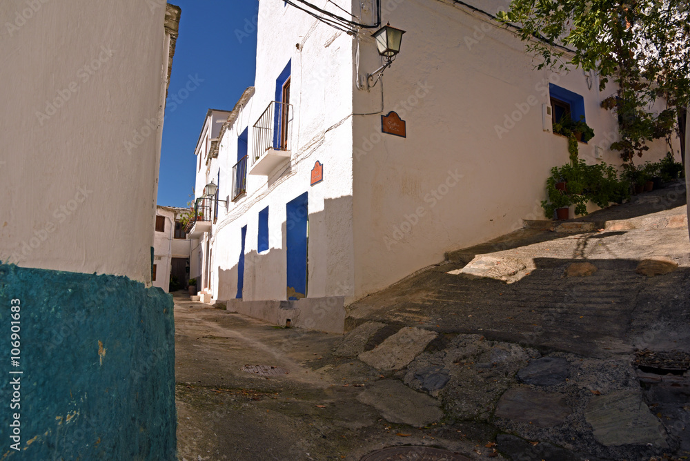 Moorish street in a small people in the Alpujarra, Granada