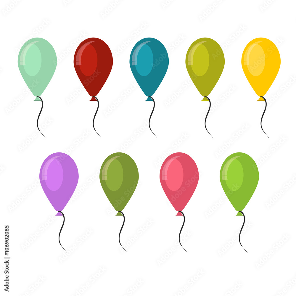 Bunch of colorful balloons vector illustration.