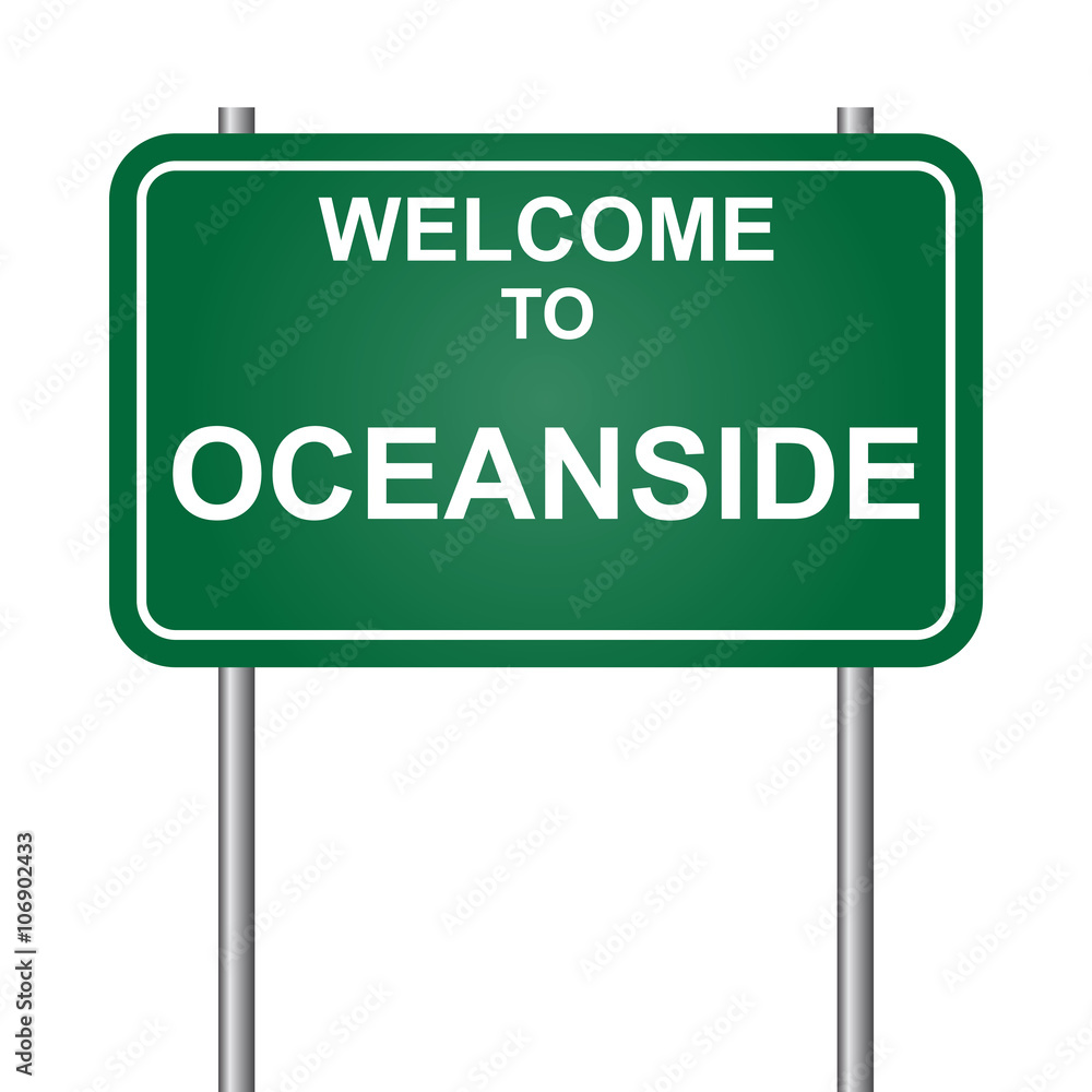 Welcome to Oceanside, green signal vector