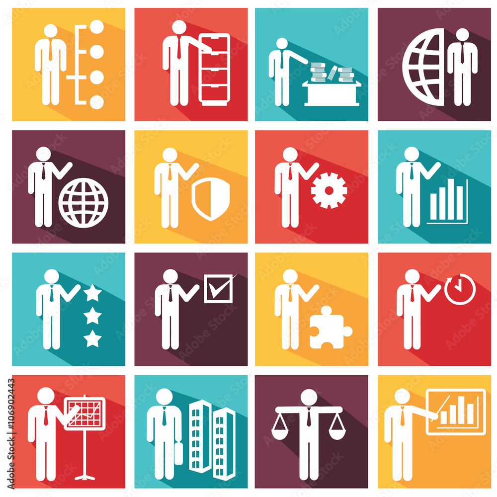 Human resources and management icons set. Human resources and management icons set.