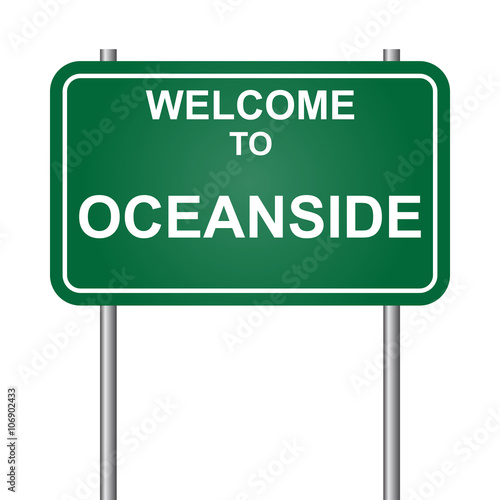 Welcome to Oceanside, green signal vector