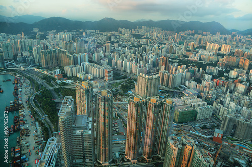 View of Skyscrapers in Hong Kong island © estivillml