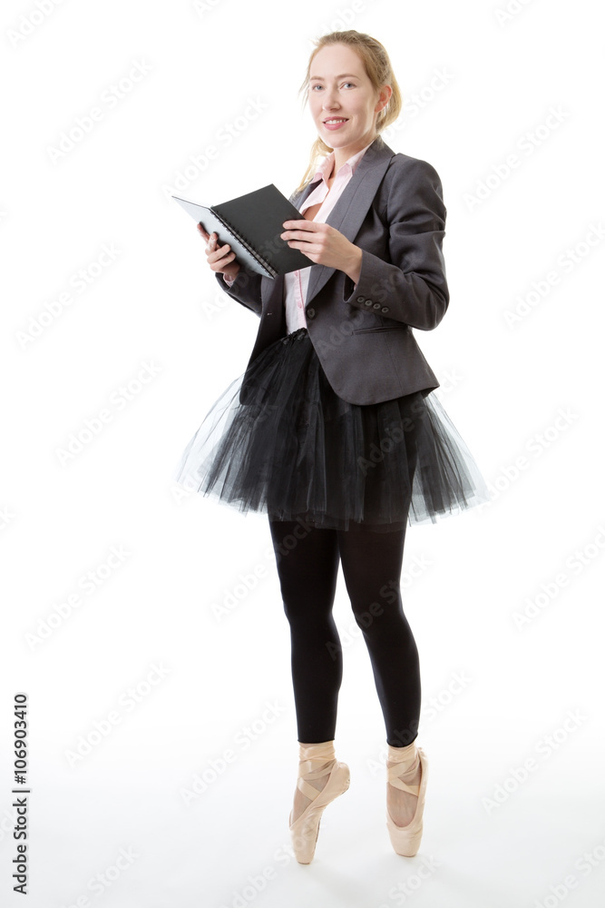 business ballerina with book business ballerina with book