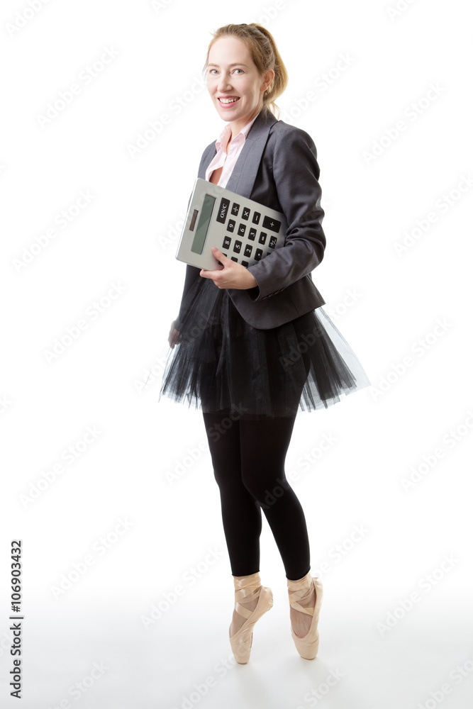 business ballerina with calculator business ballerina with calculator
