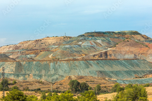 View of copper mine in Troodos mountains Cyprus photo