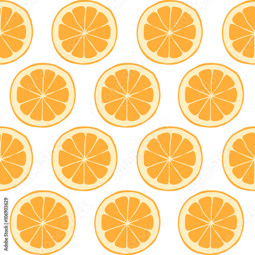 Seamless pattern with oranges. Vector illustration