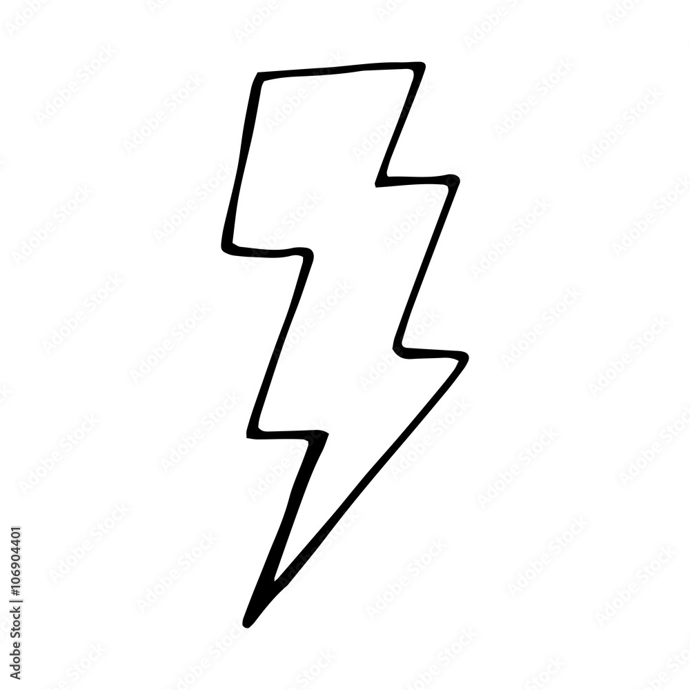 Vector doodle illustration for design, lightning bolt hand drawn Vector doodle illustration for design, lightning bolt hand drawn