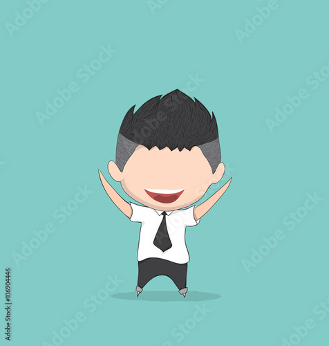 Businessman happy. Drawing by hand vector and digital illustrati