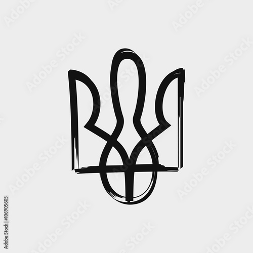 Ink sketch emblem of Ukraine