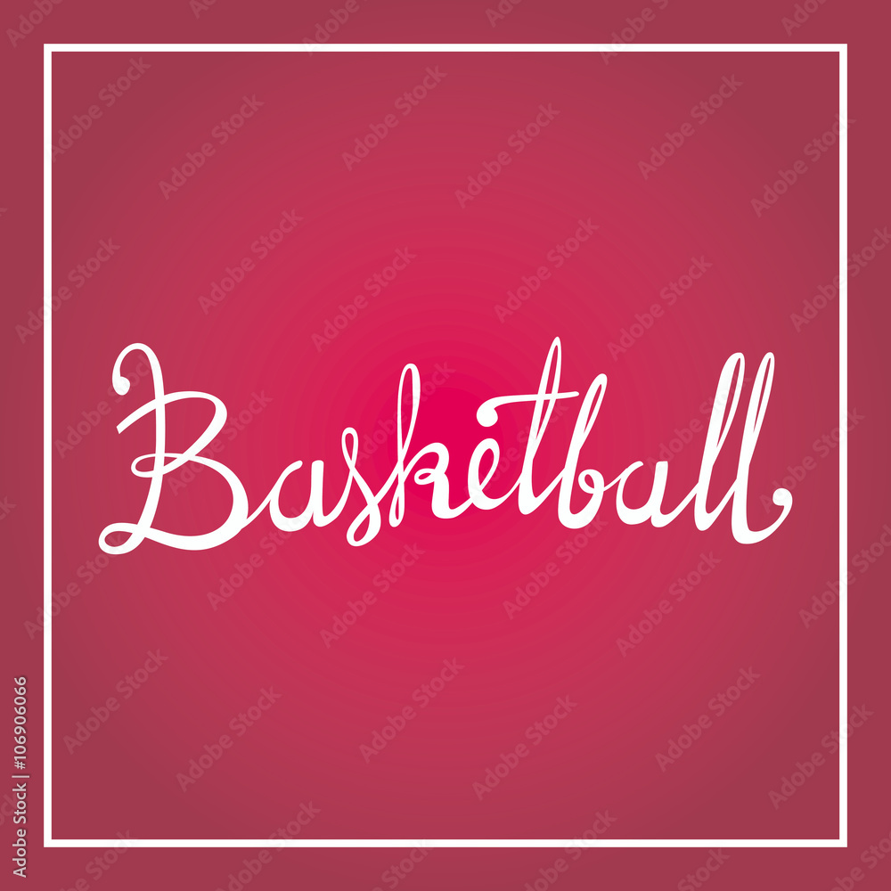 Basketball sport calligraphy