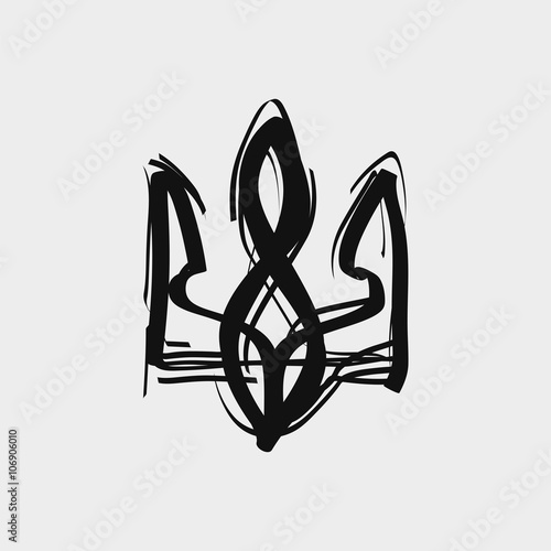 Ink sketch emblem of Ukraine