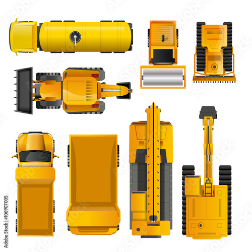 Construction Machines Top View