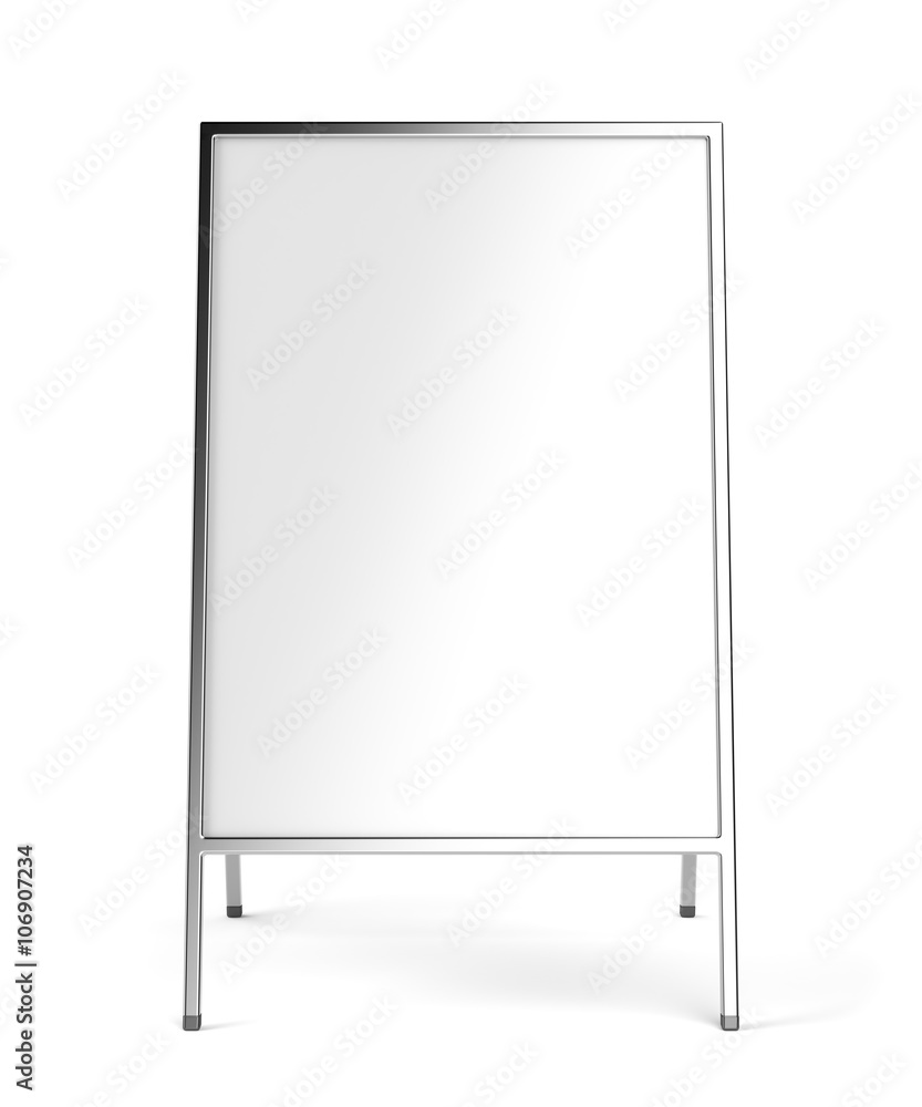 Advertising stand with silver frame Advertising stand with silver frame