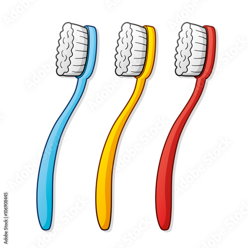 Toothbrushes in different colors.