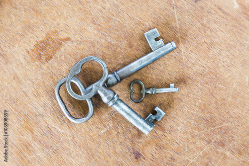 Vintage keys in old retro style