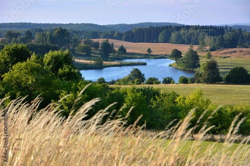 Summer landscape with meadows and lake © puchan