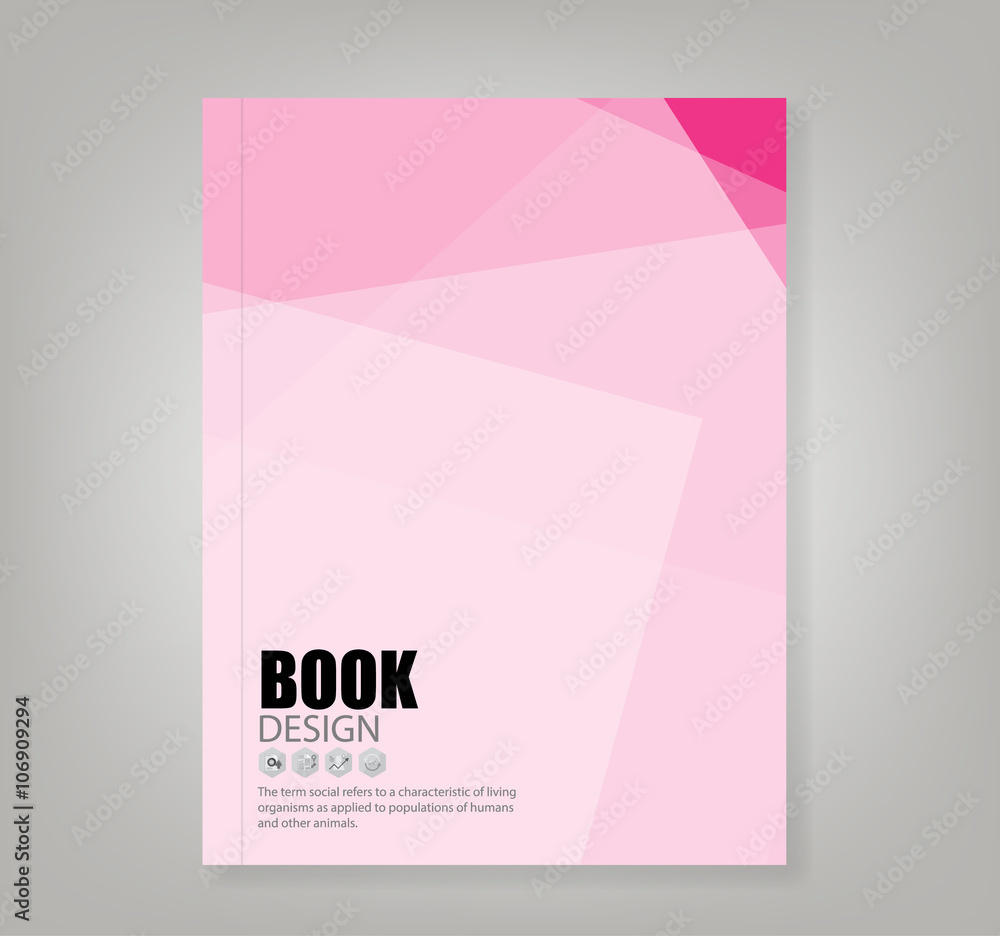 Cover report pink abstract background, vector illustration