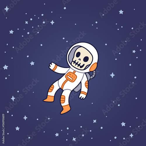 Dead astronaut floating in space.