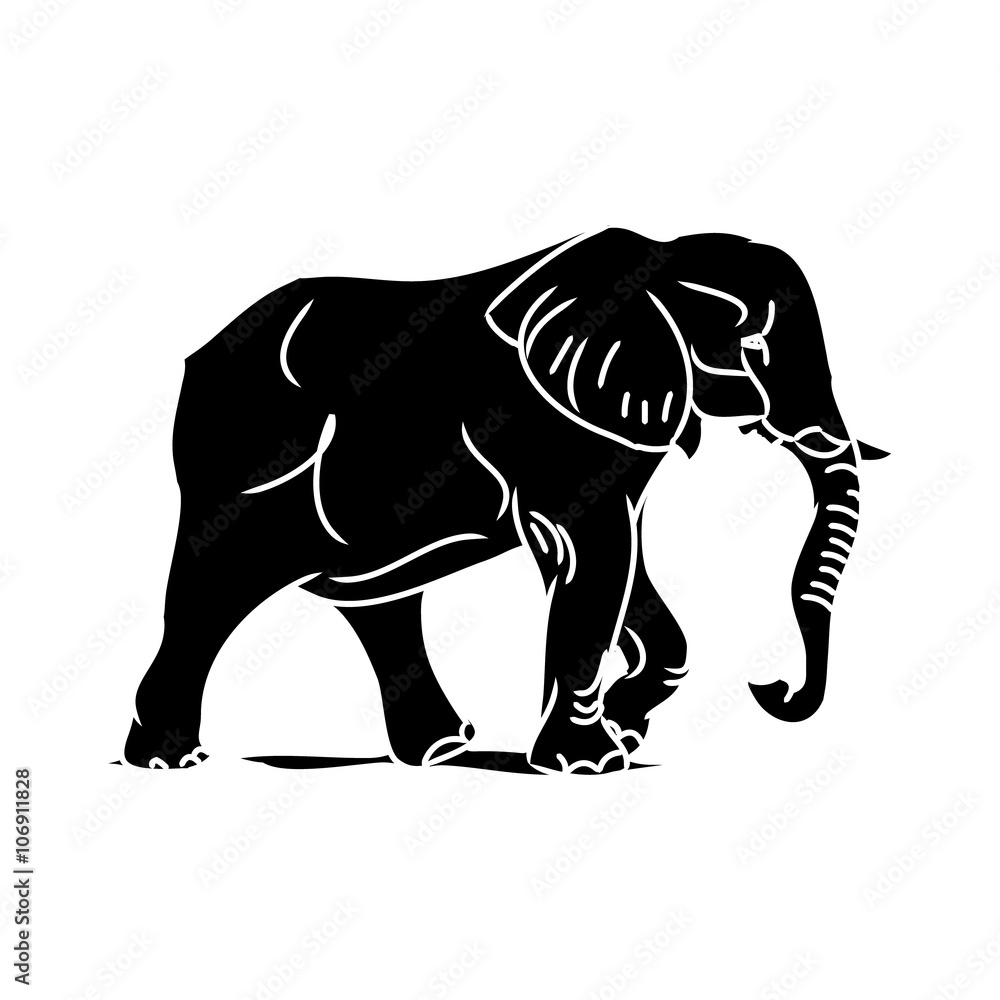 Big elephant (black silhouette)0 Big elephant (black silhouette)0