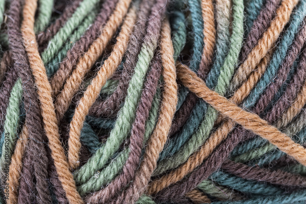 macro textured color wool  yarn thread
