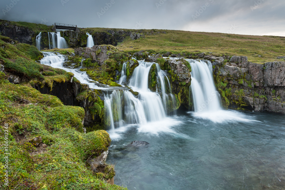 Scenery of Kirkjufell waterfall, Iceland 