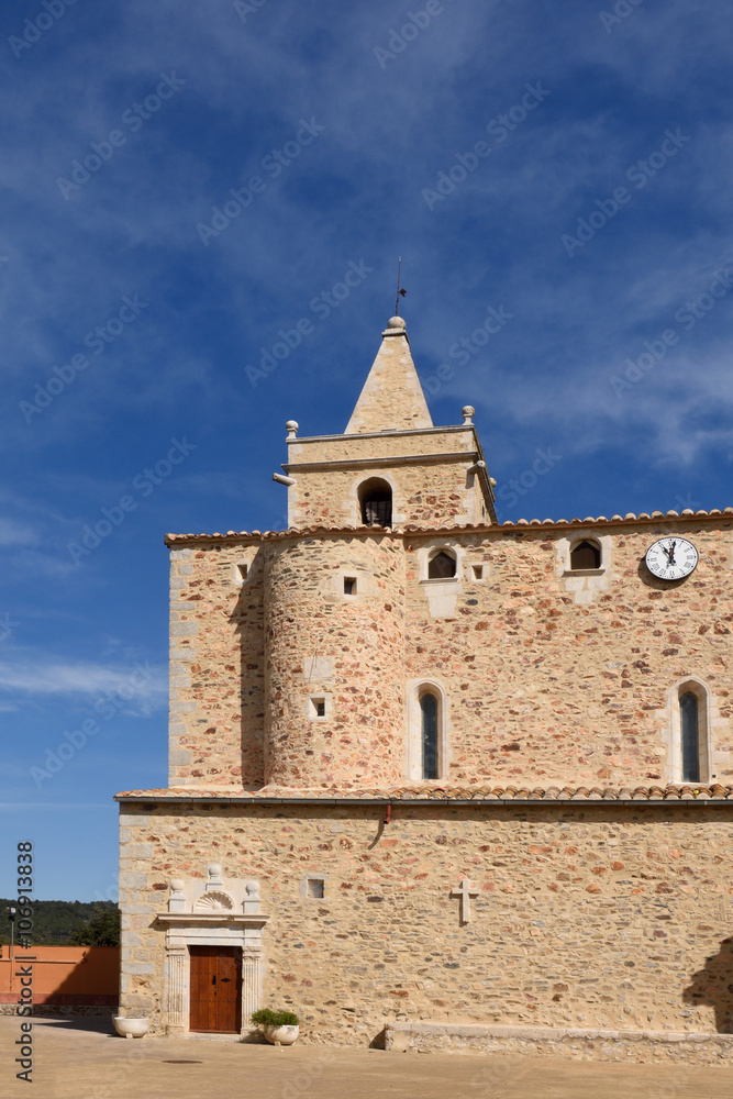Sant Esteve church of Mont-Ras, Baix Emporda, Girona province, Catalonia, Spain