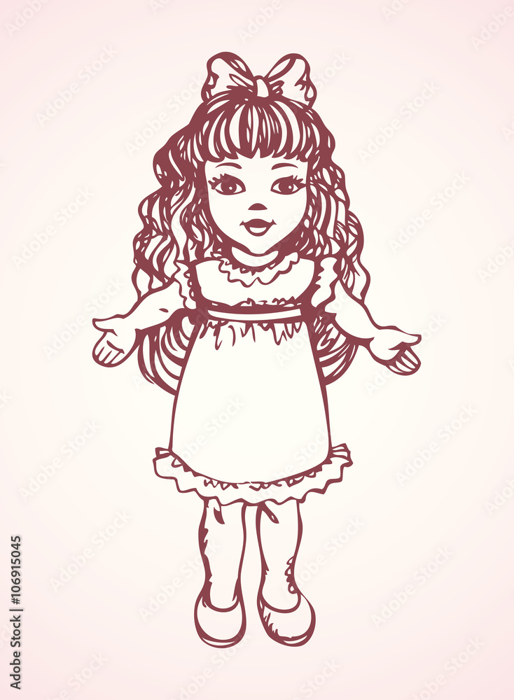 Doll. Vector drawing Doll. Vector drawing